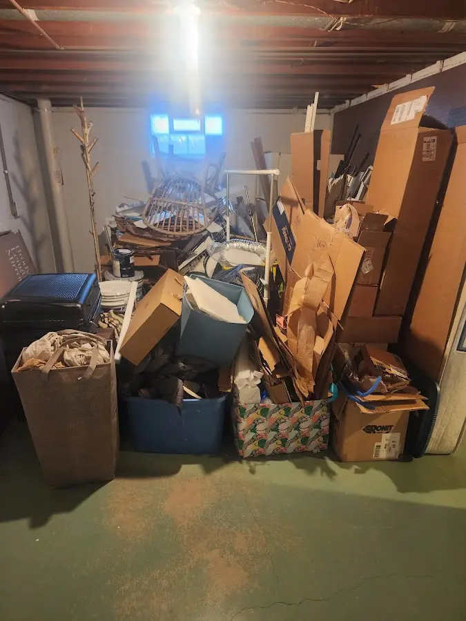 Roll-off dumpster container at job site for Yard Waste Dumpster Rental in New Baden